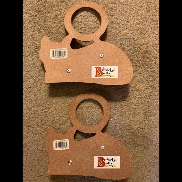 Leather Tabby Cat Doorknob Bell Hangers - Picture 4 of 8